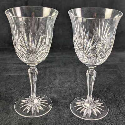 Sale Photo Thumbnail #218: 2 Rogaska Crystal Richmond Cut Water Goblets
