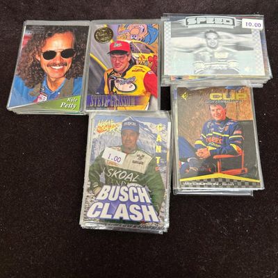 Sale Photo Thumbnail #75: Lot of 100 NASCAR Racing Trading Cards 1990s Kyle Petty Steve Grissom Bobby Allison