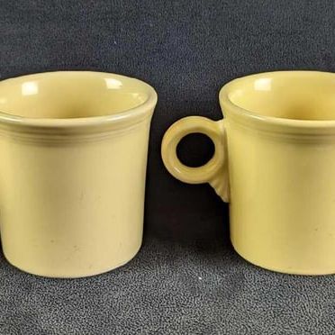 Sale Photo Thumbnail #38: 4 Yellow Sunflower HLC Fiesta Mugs