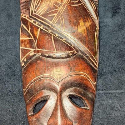 Sale Photo Thumbnail #213: Vintage Hand Carved African Style Tribal Wood Mask
