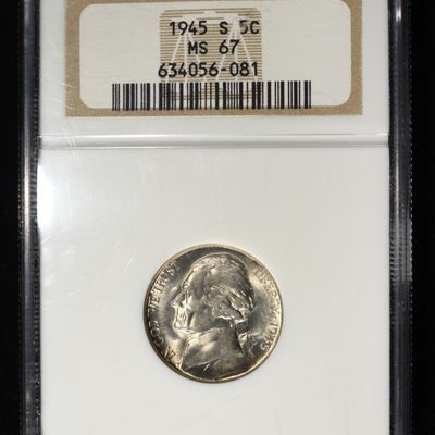 Sale Photo Thumbnail #179: 1945-S WAR NICKEL NGC MS67