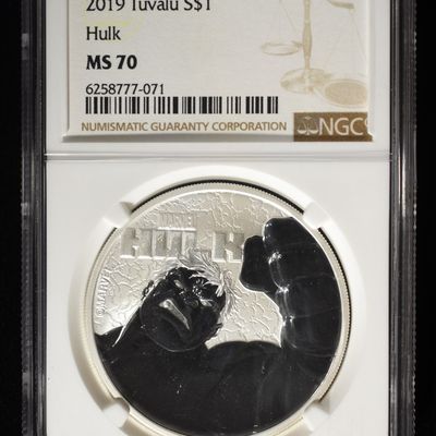 Sale Photo Thumbnail #411: 2019 TUVALU SILVER HULK NGC MS-70