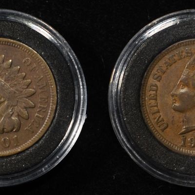 Sale Photo Thumbnail #149: 1901 & 1902 INDIAN HEAD CENTS BU-AU