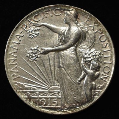 Sale Photo Thumbnail #267: 1915-S PAN-PAC COMMEM HALF DOLLAR CH AU