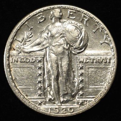 1920-S STANDING LIBERTY QUARTER AU/BU