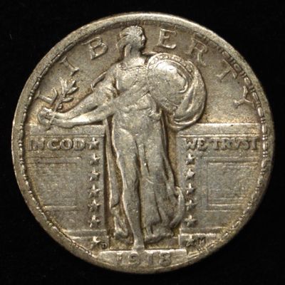 1918-D STANDING LIBERTY QUARTER CH AU