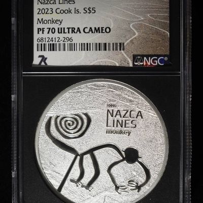 Sale Photo Thumbnail #414: 2023 COOK IS. NAZCA LINES MONKEY NGC PF-70 UCAM