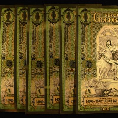 Sale Photo Thumbnail #441: (7) $1 GOLDBACKS 1/1000TH TROY OZ 24K GOLD