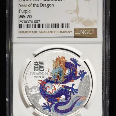 Sale Photo Thumbnail #421: 2024 $1 AUS YEAR OF THE DRAGON NGC MS70