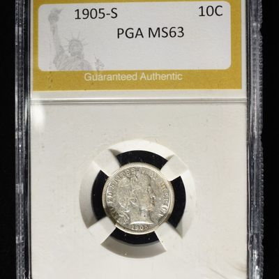 Sale Photo Thumbnail #187: 1905-S BARBER DIME PGA CH BU