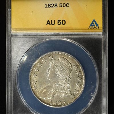 Sale Photo Thumbnail #206: 1828 CAPPED BUST HALF DOLLAR ANACS AU50