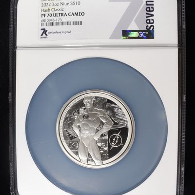 Sale Photo Thumbnail #429: 2022 3 OZ $10 NIUE DC COMIC NGC PF70 ULTRA CAMEO
