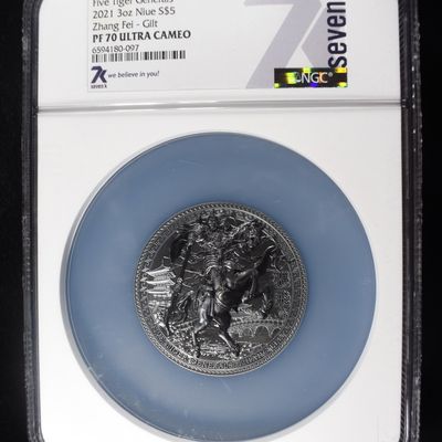 Sale Photo Thumbnail #431: 2021 3 OZ $5 NIUE ZHANG FEI-GILT NGC PF70 UCAM