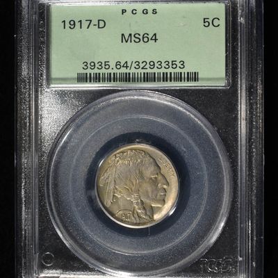 Sale Photo Thumbnail #176: 1917-D BUFFALO NICKEL PCGS MS64