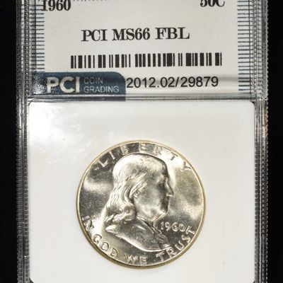 Sale Photo Thumbnail #215: 1960 FRANKLIN HALF DOLLAR PCI SUPERB GEM BU FBL