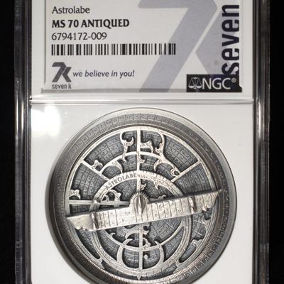 Sale Photo Thumbnail #416: 2023 COOK IS. SILVER ASTROLABE NGC MS-70 ANTIQUED