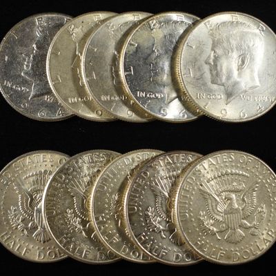 Sale Photo Thumbnail #363: (10) 90% SILVER KENNEDY HALF DOLLARS