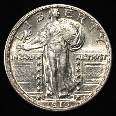 1919-S STANDING LIBERTY QUARTER BU FULL HEAD