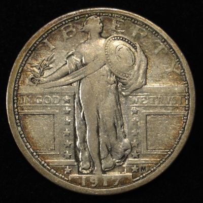 1917 T-1 STANDING LIBERTY QUARTER VF