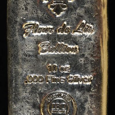 Sale Photo Thumbnail #440: FLEUR DE LIS 10 OZ .999 SILVER BAR