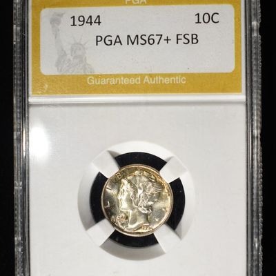 Sale Photo Thumbnail #189: 1944 MERCURY DIME PGA SUPERB GEM BU FSB