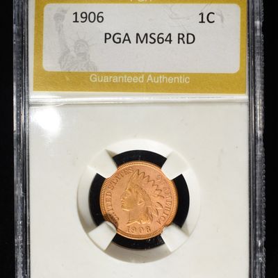 Sale Photo Thumbnail #152: 1906 INDIAN HEAD CENT PGA CH/GEM BU RD