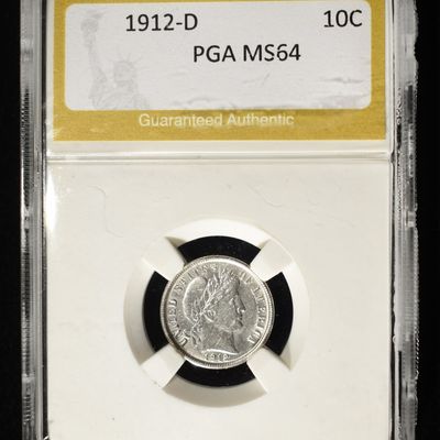 Sale Photo Thumbnail #188: 1912-D BARBER DIME PGA CH/GEM BU