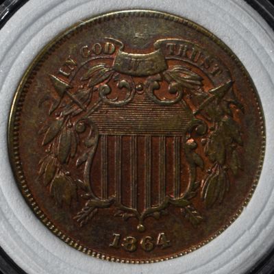 Sale Photo Thumbnail #161: 1864 TWO-CENT PIECE AU/BU