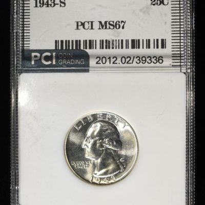 Sale Photo Thumbnail #201: 1943-S WASHINGTON QUARTER PCI SUPERB GEM BU