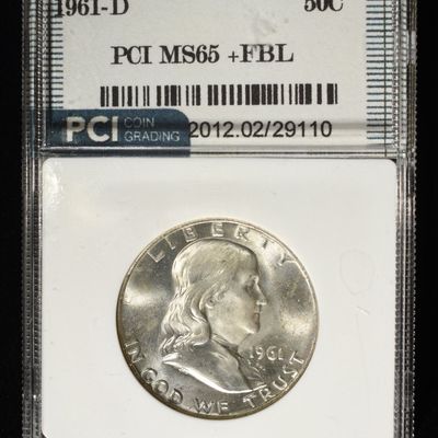 Sale Photo Thumbnail #216: 1961-D FRANKLIN HALF DOLLAR PCI SUPERB GEM BU FBL