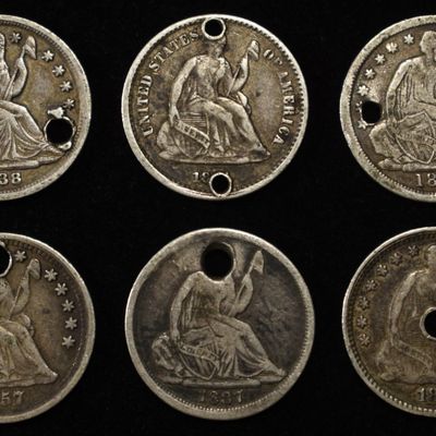 Sale Photo Thumbnail #170: (6) LIBERTY SEATED HALF DIMES DAMAGED