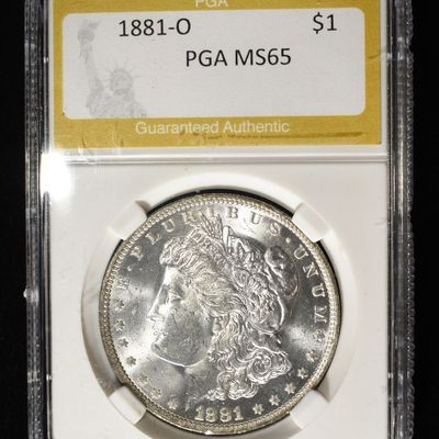 Sale Photo Thumbnail #225: 1881-O MORGAN DOLLAR PGA GEM BU