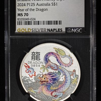 Sale Photo Thumbnail #424: 2024 $1 AUS YEAR OF THE DRAGON NGC MS70