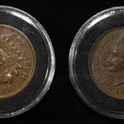 Sale Photo Thumbnail #153: (2) 1909 INDIAN HEAD CENTS AU-AU/BU
