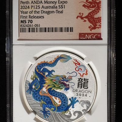 Sale Photo Thumbnail #420: 2024 $1 AUS YEAR OF THE DRAGON NGC MS70