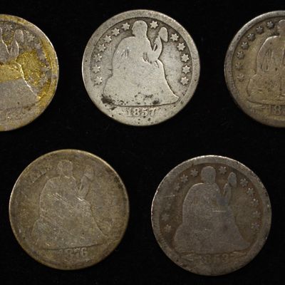Sale Photo Thumbnail #180: (5) LIBERTY SEATED DIMES