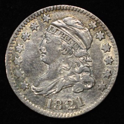1821 BUST DIME XF