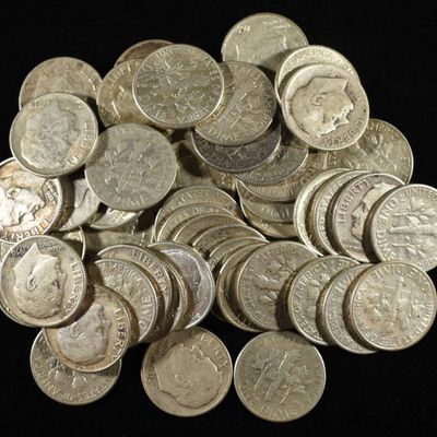 Sale Photo Thumbnail #357: (49) 90% SILVER ROOSEVELT DIMES