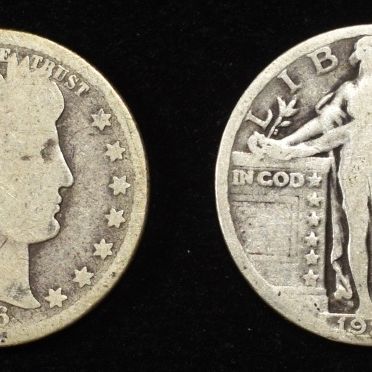 Sale Photo Thumbnail #198: (2) STANDING LIBERTY & (2) BARBER QUARTERS