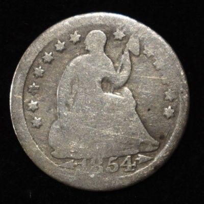 Sale Photo Thumbnail #169: (3) LIBERTY SEATED HALF DIMES