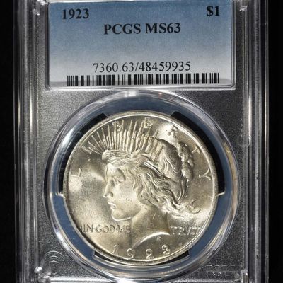 Sale Photo Thumbnail #257: 1923 PEACE DOLLAR PCGS MS63