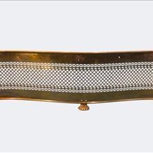 19th C Brass Serpentine Fire Fender