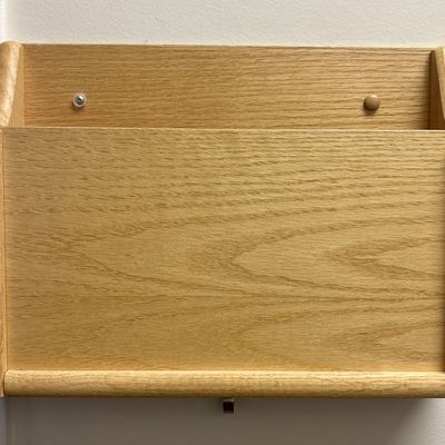 Sale Photo Thumbnail #420: Solid Oak Wall Mounted Single Pocket Document Holder
