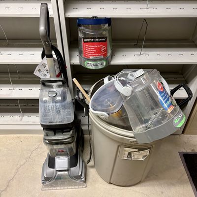 Sale Photo Thumbnail #353: Hoover PowerScrub XL Upright Carpet Cleaner and Assortment of Hoover Replacement Parts