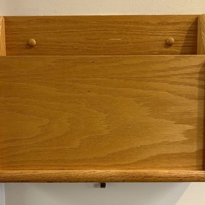 Sale Photo Thumbnail #414: Wall Mounted Single Pocket Solid Oak Document Holder