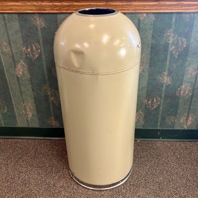Sale Photo Thumbnail #57: Vintage Mid-Century Modern Steel Dome Top Waste Receptacle