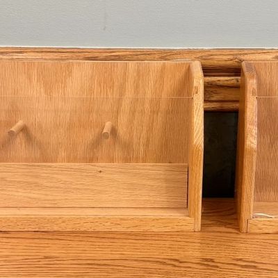 Sale Photo Thumbnail #24: A Pair of Medical Arts Press Oak Wall-Mounted File Organizers