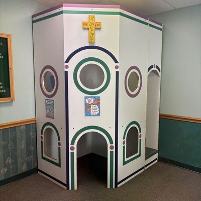 Church-Themed Multi-Level Childrens Play Structure