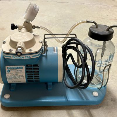 Sale Photo Thumbnail #341: Schuco-Vac Model 5711 130 Portable Medical Suction Pump with Glass Collection Jar
