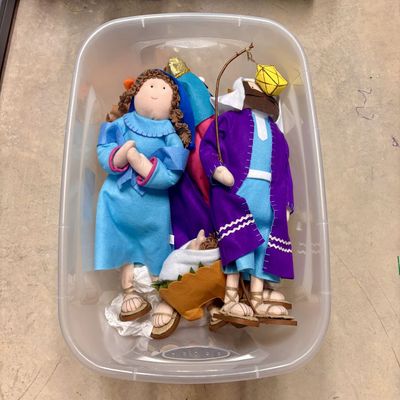 Sale Photo Thumbnail #310: A Collection of Large Scale Felt Nativity Figures
